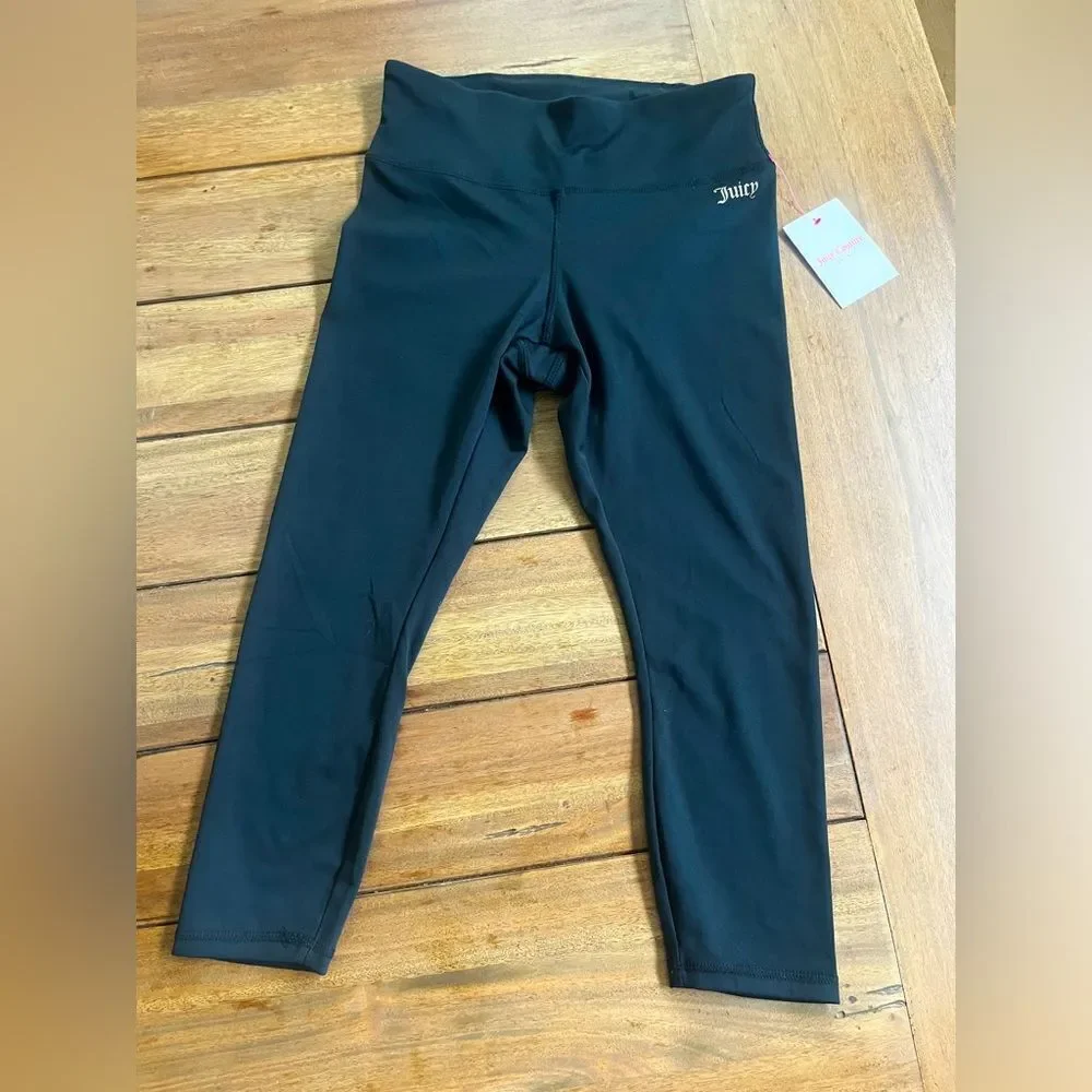 Juicy Couture Sport Black High-Waisted Leggings; Size Medium